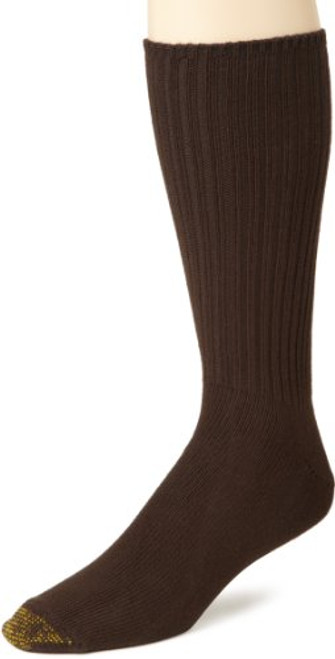 Gold Toe Mens Cotton Fluffies Crew Socks Multipairs Brown 3 Pairs Shoe Size 12-16