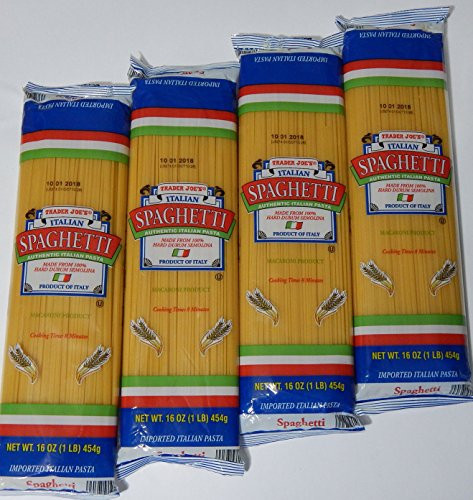 Trader Joes Authentic Imported Italian Spaghetti Pasta 1-Lb Bag Pack of 4