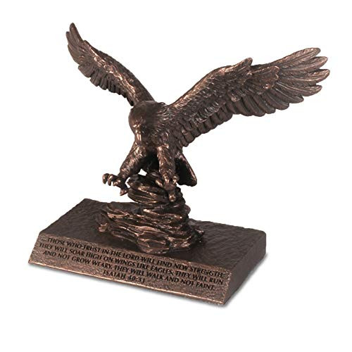 Lighthouse Christian Products Soar Like an Eagle Bronzelike Finish 6_5 x 3_75 Cast Stone Mounted Sculpture