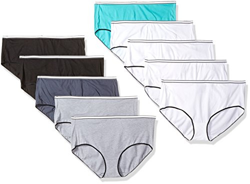 Hanes Womens 8 Pack Cotton Stretch Brief Bonus 2 Assorted 9
