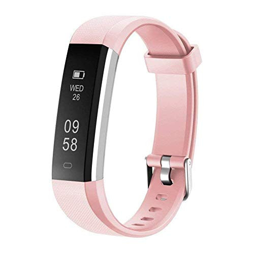 Letsfit Fitness Tracker Slim Activity Tracker with Heart Rate Monitor Pedometer Watch Sleep Monitor Step Counter Calorie Counter Waterproof Fitness Band for Kids Women and Men Pink Pink