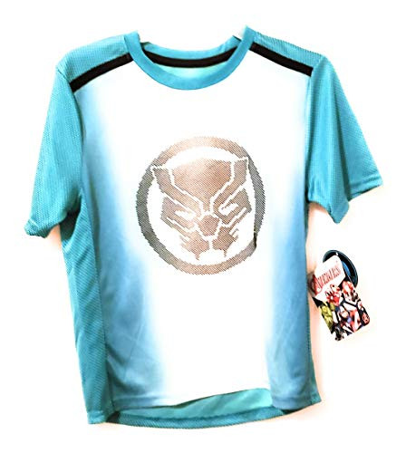 Isaac Morris Boys Black Panther Short Sleeve Performance T-Shirt Medium 8 Blue