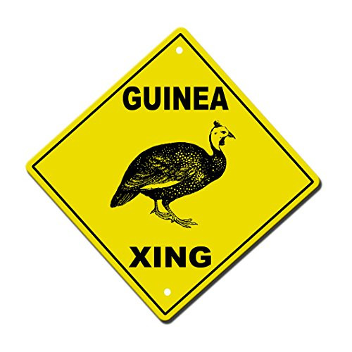 Fastasticdeals Guinea Crossing Metal Aluminum Novelty Sign 12 in x 12 in