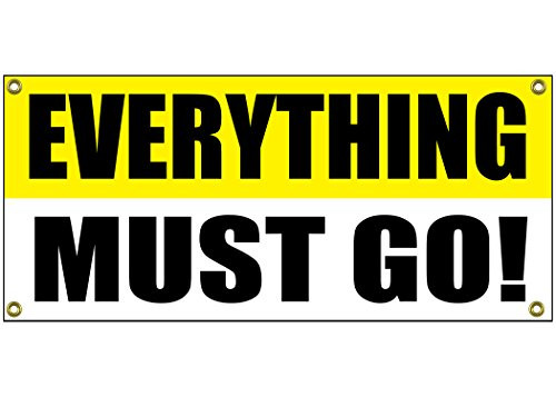 Everything Must Go Banner Retail Store Shop Business Sign 36 by 15 Store Closing Everything Must Go Banner Retail Store Shop Business Sign 36 by 15 Store Closing
