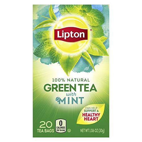 Lipton Tea Bags 100% Natural Green Tea With Mint Can Help Support a Healthy Heart 1_06 oz 20 Count