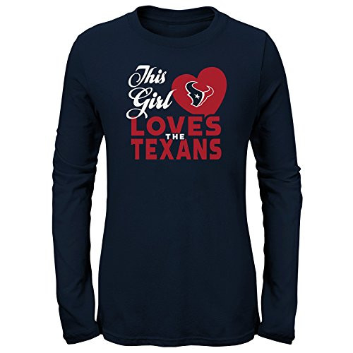 Outerstuff NFL NFL Houston Texans Youth Girls This Girl Loves Long Sleeve Fashion Fit Tee Navy Youth Medium10-12 Outerstuff NFL NFL Houston Texans Youth Girls This Girl Loves Long Sleeve Fashion Fit Tee Navy Youth Medium10-12