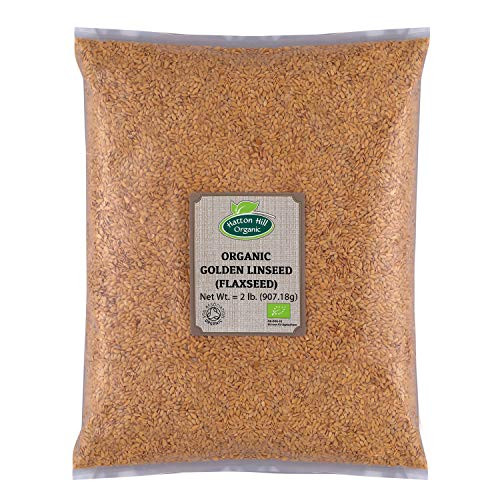 Organic Golden Flax Seeds Linseed 2lb by Hatton Hill Organic