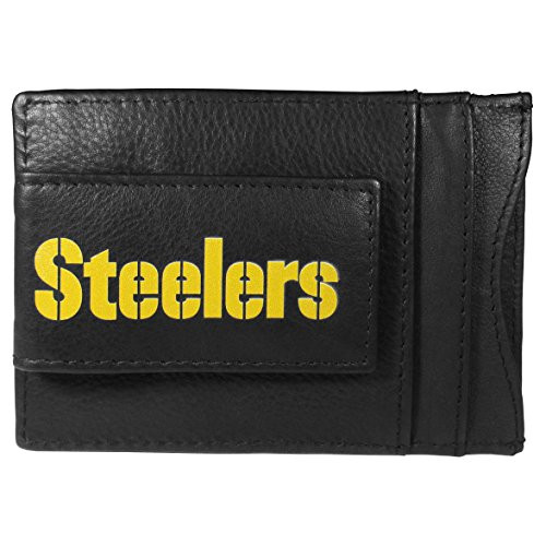 NFL Pittsburgh Steelers Logo Leather Cash  and  Cardholder Black