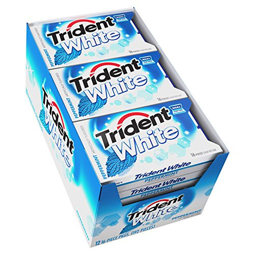 Trident White Peppermint Gum Sugar Free 16 Count