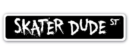 Skater Dude Street Sign Skateboard ramp Rails Skating Lover  IndoorOutdoor   30 Wide