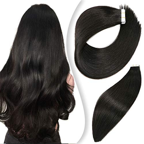 Tape in Hair Extensions Remy Human Hair Natural Black 50g 20pcs Seamless Skin Weft Remy Silk Straight Hair Glue in Extensions Human Hair 14 inch 1B Tape in Hair Extensions Remy Human Hair Natural Black 50g 20pcs Seamless Skin Weft Remy Silk Straight Hair Glue in Extensions Human Hair 14 inch 1B