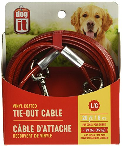 Avenue Tether Dog Tie-Out Cable Large 20-Feet Red