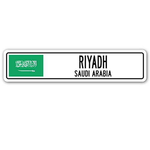 Riyadh Saudi Arabia Street Sign Saudi Arabian Flag City Country Road Wall Gift Riyadh Saudi Arabia Street Sign Saudi Arabian Flag City Country Road Wall Gift