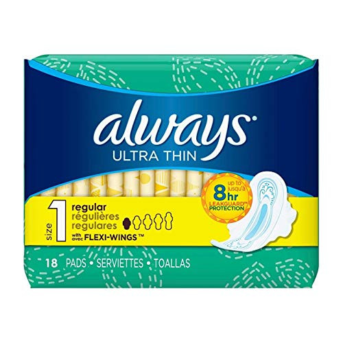Always Ultra Thin Pads Regular Flexi-Wings 18 ea Pack of 3