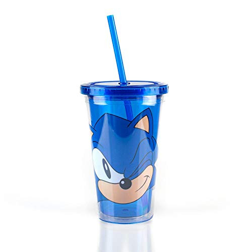 JUST FUNKY Sonic Collectibles  Sonic The Hedgehog Wink Blue Plastic Carnival Cup  16oz