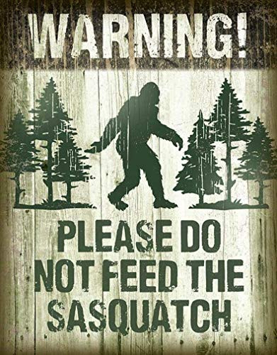 LoMall Sasquatch - Dont Feed Tin Metal Sign 12 x 16 Vintage Wall Decor Art