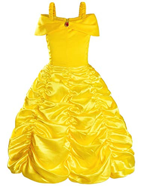 Princess Costume Dress for Girls Birthday Party Fancy Dress Up Yellow 11-12 Years Princess Costume Dress for Girls Birthday Party Fancy Dress Up Yellow 11-12 Years