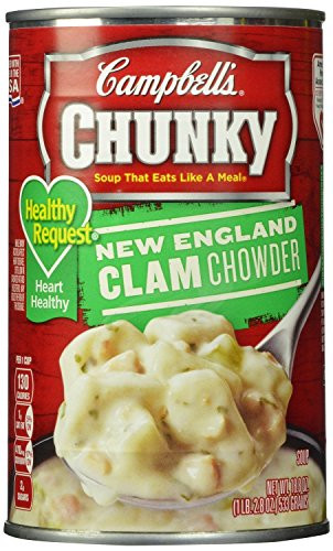 Campbells Chunky Healthy Requests New England Clam Chowder Pack of 2 18_8 oz Cans
