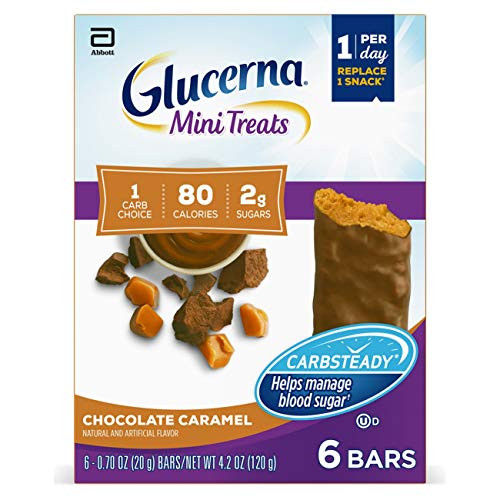 Glucerna Mini Treats 24 Count for People with Diabetes to Help Manage Blood Sugar with CARBSTEADY and Essential Vitamins  and  Minerals 80 Calories Chocolate Caramel 0_70 oz