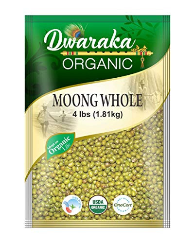 Dwaraka Organic Whole Moong Dal Lentil USDA Organic 2 lbs  908 g