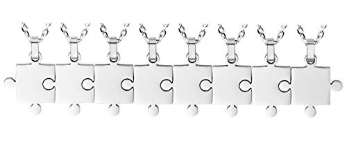 Ztuo Men Friendship BFF Gifts Best Friend Puzzle Couple Pendant Necklace Stainless Steel Silver Set of 8 Ztuo Men Friendship BFF Gifts Best Friend Puzzle Couple Pendant Necklace Stainless Steel Silver Set of 8