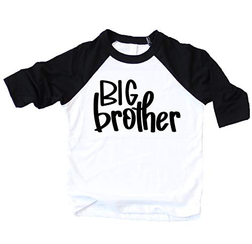Big Brother Announcement Shirt for Boys Big Brother Shirt for Toddler boy Black 34 Sleeve Raglan