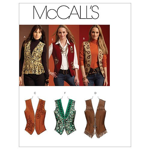 McCalls Patterns M5933 Misses Lined Vests Size A5 6-8-10-12-14
