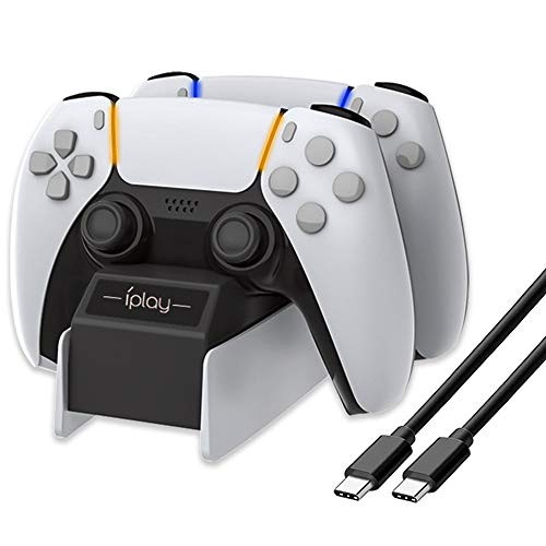 Joso PS5 Controller Charger Fast Dual Controller Docking Station Charging Dock Stand with USB Type C Charge Cable for Sony Playstation 5 Controllers DualSense