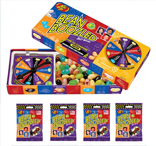 Jelly Belly 3_5 oz BeanBoozled Spinner Wheel Game Jelly Bean Gift Box with 4 - 1_9 oz BeanBoozled Jelly Bean Refills Party Pack