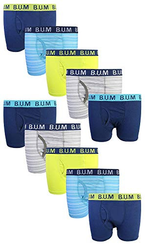 B_U_M_ Equipment Boys Underwear - Cotton Boxer Briefs 10 Pack Fashion Stripes Small6-7