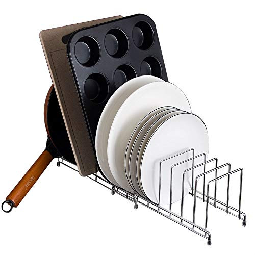 Pots and Pans Organizer Rack Plate Rack Lid Holder Pan Rack Organizer Pot Lid Holders  and  Bakeware Rack Kitchen Cookware Pantry Cabinet Storage Rack Pots and Pans Organizer Rack Plate Rack Lid Holder Pan Rack Organizer Pot Lid Holders  and  Bakeware Rack Kitchen Cookware Pantry Cabinet Storage Rack