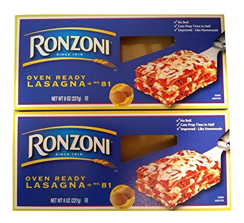 Ronzoni Ronzoni No Boil Lasagna Pasta 8 Oz Pack of 2