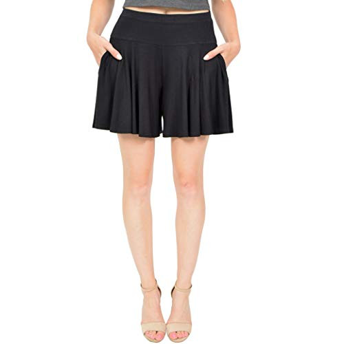 Stretch is Comfort Womens Flowy Skort with Pockets Black Medium