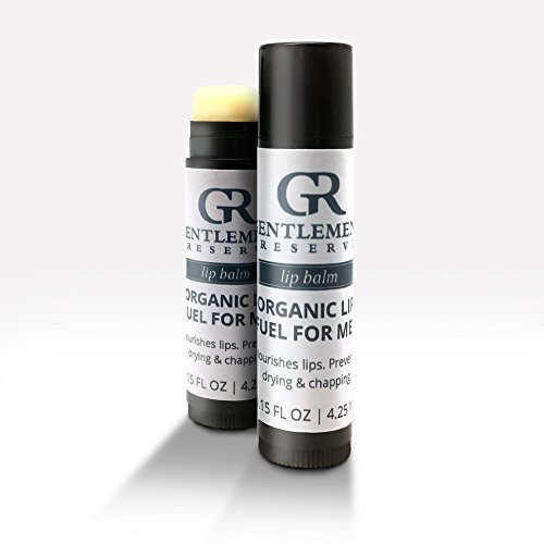 Gentlemens Reserve 4-Count Organic Lip Balm for Men Unscented  and  All-Natural Chapstick Moisturizes  and  Heals Dry Sensitive or Chapped Lips - 4-Pack