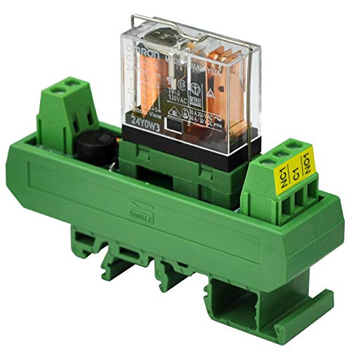 Electronics-Salon ACDC 24V Slim DIN Rail Mount 16Amp SPDT Power Relay Interface Module G2R-1-E 24V_