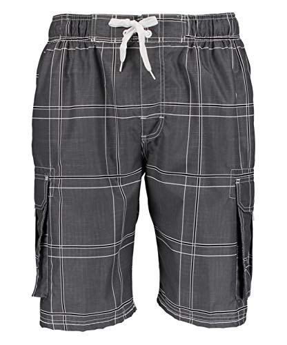 Kanu Surf Mens Echelon Swim Trunks Regular  and  Extended Sizes Flex Charcoal 4X