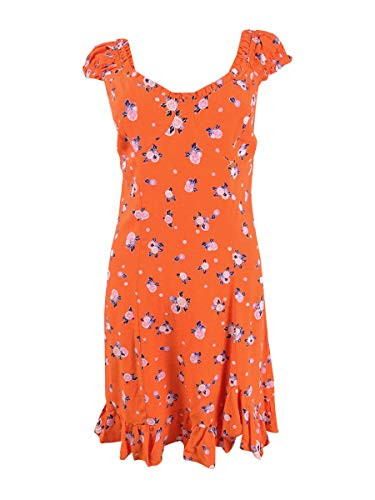 Free People Like a Lady Printed Mini Orange MD Womens 8-10