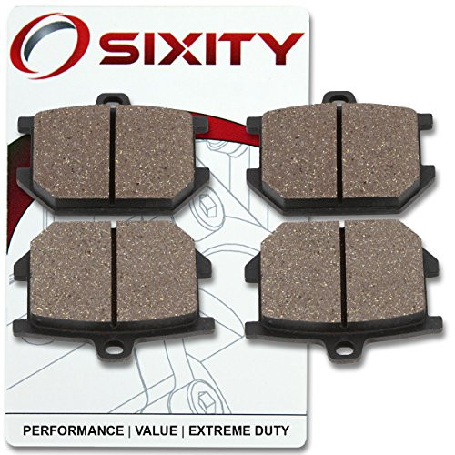 Sixity Front Rear Organic Brake Pads 1976-1978 for Yamaha XS500 Set Full Kit C D E Complete