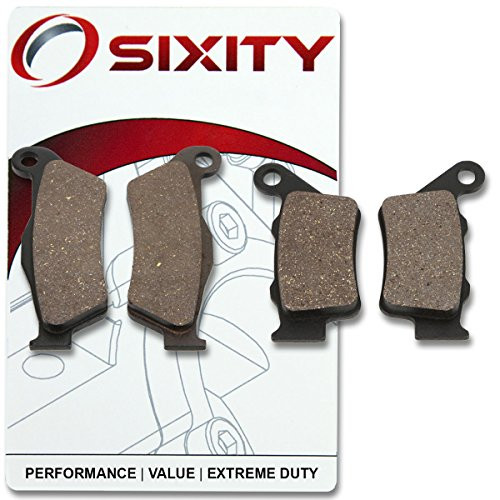 Sixity Front Rear Organic Brake Pads 2000-2004 for KTM 640 Supermoto Set Full Kit LC4-E Complete