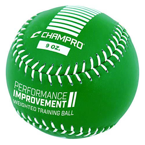 CHAMPRO Weighted Training Softballs - Leather Cover Kelly Green 9 oz CSB709