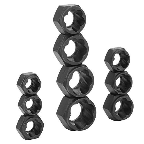 10pcs Damaged Nut Bolt-Grip Extractor Set Bolt Remover Stud Metric Broken Bolt Removal Kit Inside Size 9-19mm
