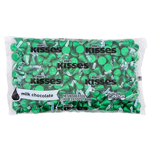 HERSHEYS KISSES Dark Green Foils Milk Chocolate Candy Bulk 66_7 Oz_ Bag 400 Pieces