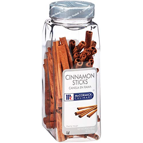 McCormick Culinary Cinnamon Sticks 8 oz - One 8 Ounce Container of Whole Cinnamon Sticks Perfect for Warm Beverages Mulled Wine and Dessert Garnishes