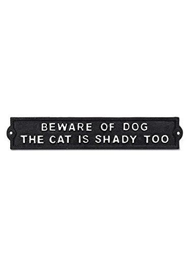 Abbott Collection 27-IRONAGE-406 Beware of Dog Sign-Blk-13 L 13 inches L Black