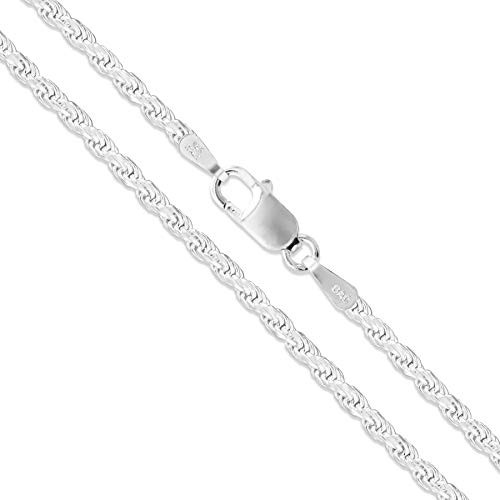 Sterling Silver Diamond-Cut Rope Chain 