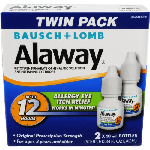 Bausch  Lomb Alaway Antihistamine Eye Drops 0_34 Ounces10 mL Pack of 2