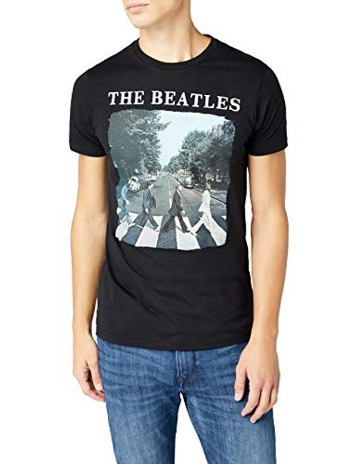 Beatles Mens Abbey Road  and  Logo T-Shirt XX-Large Black