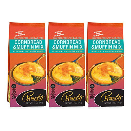 Pamelas Gluten Free Cornbread and Muffin Mix 12 oz Pack of 3