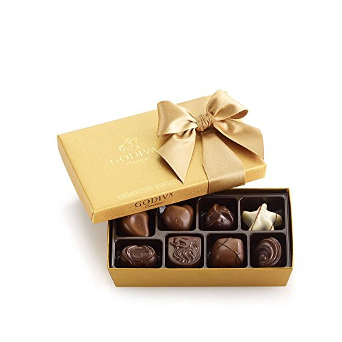 Godiva Chocolatier Assorted Chocolate Gold Ballotin Gift Box Great for Gifting Belgian Chocolate 8 Count