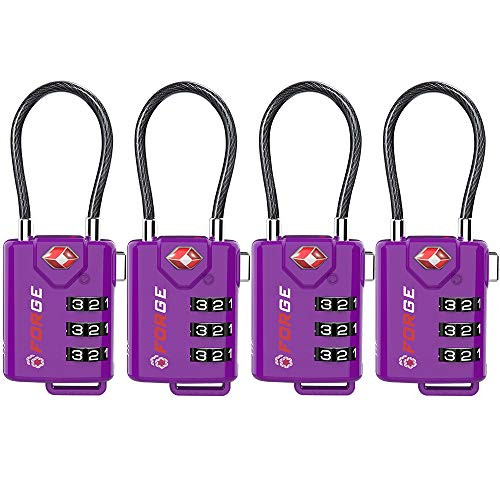 TSA Approved Cable Luggage Locks Re-settable Combination with Alloy Body TSA Approved Cable Luggage Locks Re-settable Combination with Alloy Body